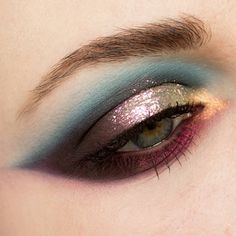 Mismatched Eye Makeup, Jewel Tone Makeup, Creative Eye Makeup, Creative Eye