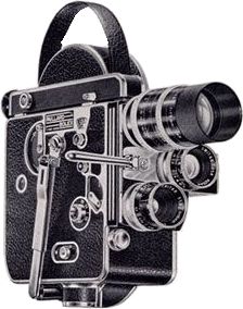 an old fashioned camera is shown in black and white