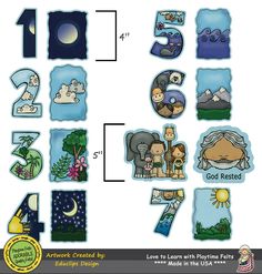 an image of numbers and pictures for children