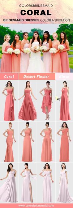 the bridesmaid dresses are all different colors and sizes, but they have different styles