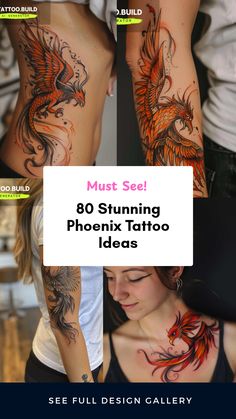 Explore 80 breathtaking women's phoenix tattoo ideas. This collection highlights vibrant arm tattoos and unique designs that symbolize strength and rebirth. Featuring 4 stunning images, discover your perfect ink inspiration. Phoenix Design, Bold Statements