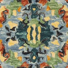 Safavieh Blossom 452 Blue/Multi Area Rug Room Scene Feature Print Motifs, Country Casual, Hooked Rug, Traditional English, Carpet Colors, Rug Hooking, Rug Pattern, Large Rugs, 21st Century