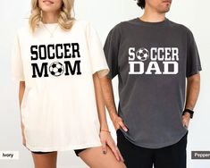 Comfort Colors, Soccer Dad and Mom Shirt, Mom Shirt, Soccer T Shirt, Gift For Dad, Gift For Soccer Fan, Gift For Soccer Lover, Matching  �⭐Product Details  Comfort Colors 👍Please Check All Photos For Details.✔ ❤Choose Your sweatshirt Size From The Drop-Down Lists Next To The item Picture✔ ✨Choose Of Your T-Shirt Color From The 2nd Picture✔ 💙Use "Add message to Seller" link On The Checkout Page To Send me the Following important Details For Your Order's Customization.✔ 🎁Shipping Time Varies by Soccer Dad Shirt, Soccer T Shirt, Soccer Fan, Soccer Fans, Oct 11, Dad To Be Shirts, Mom Shirt, Gift For Dad, Mom Shirts