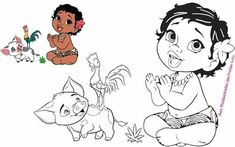 Toy Story Coloring Pages, Moana Coloring, Princess Sketches, Festa Moana Baby, Moana Bebe, Moana Coloring Pages, Disney Princess Babies, Disney Paintings, 90 Anime