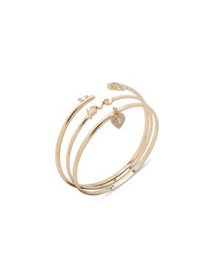 Anne Klein Gold-Tone Love&Heart Bangle Set Love Script, Heart Bangle Bracelet, Bangle Bracelet Set, Bangle Set, A Love, Bracelet Set, Bangle Bracelets, Jewelry Accessories, Gold Tones