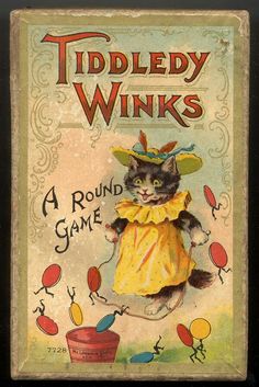 an old children's book cover with a cat in a dress and hat on it