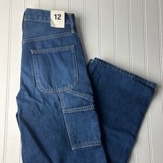 New With Tags Boys Gap Carpenter Jeans Sz 12 Utility Blue Jeans With Belt Loops, Blue Utility Jeans With Belt Loops, Gap Casual Full Length Jeans, Gap Casual Jeans, Casual Full-length Gap Jeans, Casual Full Length Gap Jeans, Gap Jeans With Pockets, Mid-rise Blue Cargo Pants With Patch Pockets, Blue Mid-rise Cargo Pants With Patch Pockets