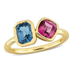 The Everly Women's Spinel 14k Yellow Gold Ring is a beautifully crafted set designed to add elegance to any outfit. Each piece in this set is made from high-quality materials, ensuring durability and style. Perfect for formal occasions or as a thoughtful gift, this set combines sophistication and charm. With its timeless design, it's sure to impress and complement any wardrobe. Whether you're elevating your own style or gifting it to someone special, this jewelry set is a must-have. Size: 5.  Co Two Stone Ring, Blue Spinel, Spinel Ring, Pink Spinel, Spinel Gemstone, Yellow Gold Jewelry, Step Cut, Gold Branding, Fashion Ring