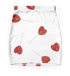 Super stretchy and durable polyester mini skirt. Vibrant, high-quality sublimation print across the front and back. Size range XXS-2XL. red heart lollipop Red Heart, Lollipop, Skirts For Sale, Multi Color, Mini Skirts, Red, Color