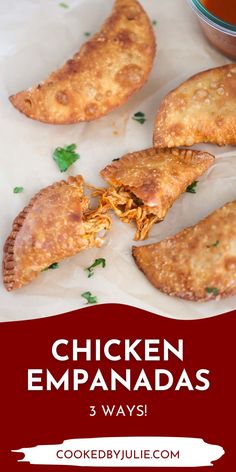 chicken empanadas with sauce on the side