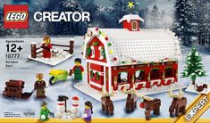 the lego creator christmas farm set is in its box with instructions to build and play