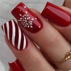 Super Cute And Stylish Ships In 5-10 Business Days Red Christmas Nails, Nagel Tips, Nailed It