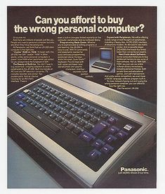 an advertisement for the panasonic computer, which was introduced in 1971 and is now on sale