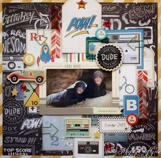 a scrapbook page with an image of two people