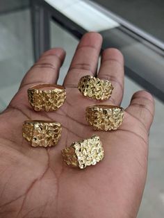 Big Gold Rings, Nugget Jewelry, Gold Rings For Men