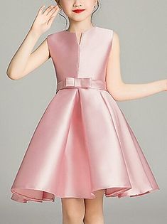 Cute Prom Dress, Prom Dress Satin, Cheap Flower Girl Dresses, Dress Wedding Party, Girls Dresses Online, Cute Prom Dresses, A Line Shorts, Satin Prom Dress, Dress Satin