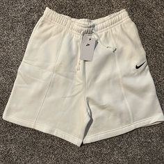 Brand New With Tags. Perfect Condition Nike Shorts For Spring, Casual Nike Shorts For Summer, Nike Casual White Bottoms, White Nike Shorts With Pockets, Nike Shorts For Summer Loungewear, White Casual Athletic Shorts With Pockets, Casual White Athletic Shorts With Pockets, Nike White Relaxed Fit Bottoms, Nike White Short Leg Bottoms