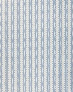 a blue and white striped wallpaper with wavy lines