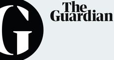 the logo for the guardian, with an arrow pointing to it's left