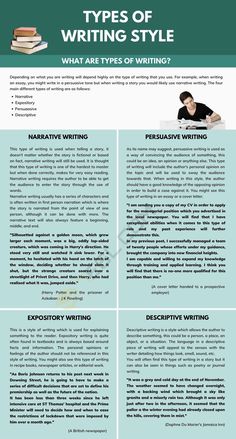 the different types of writing styles and how to use them