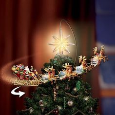 an ebay christmas tree with santa's sleigh on it