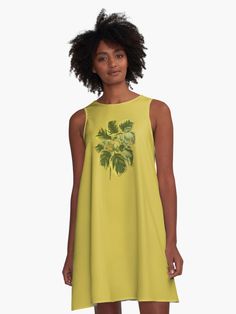 "Greenery Plants Bloom" A-Line Dress by LaceRenee | Redbubble Watercolor Earth, Greenery Plants, Dress For Sale, Earth Tones