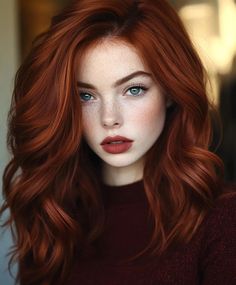 Hair Color Copper Red, Red Lob Hair, Fall Hair Colors For Fair Skin, Red Hair For Blue Eyes, Fall Red Hair Color, Red Hair Red Eyes, Red Hair Red Lips, Red Hair Copper, Fall Red Hair