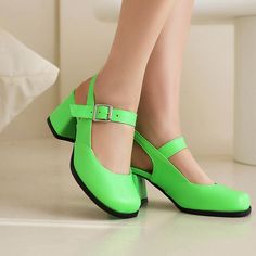 Gender: For WomenStyle: Fashion,KoreanOccasion: Casual,Party/Club,Office/CareerHeel Height: 6cmPlatform Height: 0.5cmSeason: Spring,Summer,Fall/Autumn,WinterPackage Contents: 1 x Shoes (Pair)Please see our size guide as below, you can choose the size according to your foot length and width.If your foot is a little wide and thick, we suggest you choose 1 size larger.Size Guide:28 = foot length 18.5-19cm (Foot width=6.5-7cm)29 = foot length 19-19.5cm (Foot width=7cm)30 = foot length 19.5-20cm (Foo Spring Mary Jane Open Toe Block Heels, Spring Mary Jane Block Heels With Open Toe, Summer Party Mary Jane Block Heels, Summer Mary Jane Block Heels With Heel Strap, Retro Ankle Strap Mary Janes For Spring, Retro Closed Toe Mary Janes For Summer, Trendy Green Block Heels With Round Toe, Casual Pointed Toe Mary Janes For Summer, Spring Retro Mary Janes With Ankle Strap