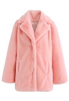 It’s soft! It’s pink! It’s not cotton candy (or a pink marshmallow) but it’s just as sweet. Throw this pretty pink faux fur coat over your dresses this winter to complete your look with a fun, girly touch of Hollywood glamour.     - Notch lapel  - Button closure through front  - Side pockets   - Lined  - 100% Polyester  - Dry clean only    Size(cm)  Length   Bust   Waist   Shoulder   Sleeves  XS              70         92       90         40            56   S                70         96       9 Pink Marshmallow, Pink Winter Coat, Pink Faux Fur Coat, Pink Marshmallows, Pink Fur, Pink Faux Fur, Fashion Buyer, Pink Coat, Tweed Dress