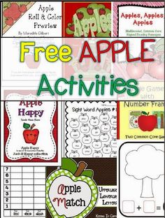 free apple activities for kids to use in the classroom