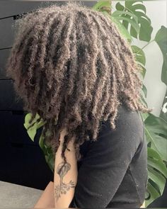 #locs Locs On Different Hair Types, Locs 3b/3c Hair, Mixed Hair Locs, Mullet Hairstyle Women Locs, 3b Locs Natural Hair, Dreadhead With Tattoos, Locs On Curly Hair, Earthy Locs, 3b Locs