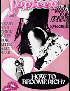 Popteen everskies magazine pink black glam how to become rich easy tips lip gloss girly aesthetic black and white Black 2000s Aesthetic, Everskies Magazine, Y2k Aesthetic Pictures, Y2k Punk Aesthetic, 2000s Magazines, Pink Scrapbook, Aesthetic Black And White, Y2k Posters, Black Magazine