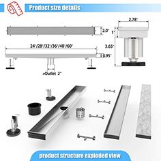 the product is shown with measurements and details for different parts to be used in this project