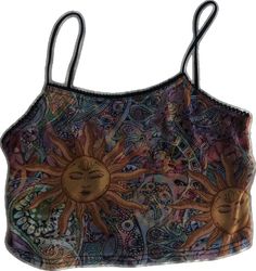 Casual Tops For Summer Music Festival, Casual Summer Tops For Music Festival, Casual Printed Festival Tank Top, Y2k Sleeveless Crop Top For Vacation, Casual Printed Tank Top For Festivals, Trendy Summer Tops For Music Festival, Black Y2k Beach Tops, Y2k Black Tops For Beach, Black Y2k Style Tops For Beach