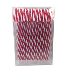 red and white striped paper straws in a package