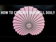 a pink doily with the words how to crochet easily dolly on it