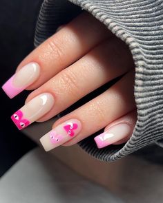 Barbie Nails, Summer Gel Nails, Milky Nails, Simple Acrylic Nails, Short Acrylic Nails Designs, Square Acrylic Nails, Dream Nails