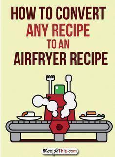 a poster with the words how to convert any recipe to an air fryer recipe