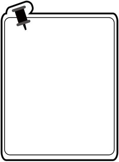 a black and white drawing of a blank sign with a pin in it's corner