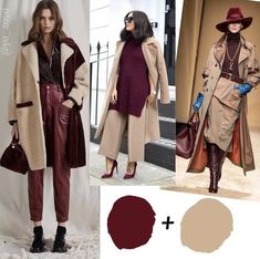 Burgundy Beige Outfit, Beige And Burgundy Outfit, Burgundy Color Combinations Outfits, Brown And Burgundy Outfit, Burgundy And Brown Outfit, Bordo Outfit, Burgundy Color Combinations, Autumn Color Palette Fashion