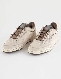 Reebok Club C 85 Shoes. Taking Their Cue From The '80s Court Classic, These Reebok Shoes Are All About Simplicity. A Suede Upper And Gum Outsole Give Them A Look That Pairs With Jeans For Instantly Timeless Style. Suede Upper. Regular Fit. Textile Lining. Imported. Everyday Mens Shoes, Men’s Platform Shoes, Reebok Club C 85 Outfit Mens, Men’s Casual Shoes, Old Money Shoes Men, Men’s Sneakers, Reebok Aesthetic, Black Shoes Men Casual, Mens White Leather Sneakers