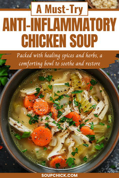 Anti Inflammatory Chicken Soup Collagen Soup Recipe, Soup For Digestion, Inflammation Dinner Recipes, Aip Chicken Soup, Rotisserie Chicken Soup Recipes Healthy, Anti Inflammation Chicken Soup, Chemo Meal Ideas, Healthy Soup Recipes With Chicken, Soup Cleanse Recipes