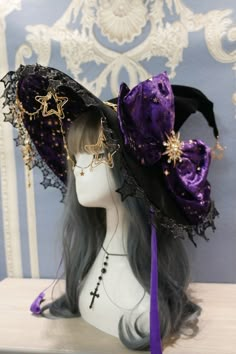 Starry Sky Of Polar Night 5 Colors Witch Hat Cosplay Hair, Witch Outfit, Witch Costume, Fashion Design Drawings, Fantasy Dress, Really Cute Outfits, Fantasy Clothing, Fantasy Fashion, Rave Outfits