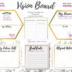 the vision board is designed to help students learn how to write and draw their own designs