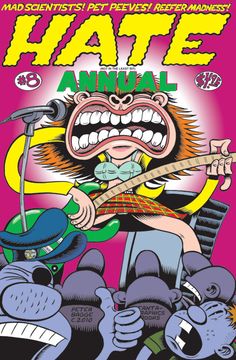 the cover to hate annual magazine, featuring an image of a monkey playing guitar and singing