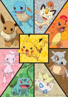 the pokemon wallpapers are all different colors and sizes, but there is no one in