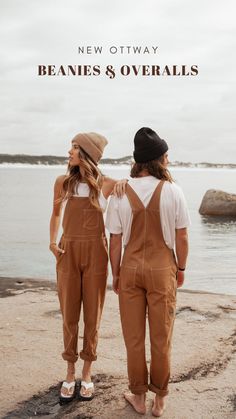 Courdory Overalls, Matching Couple Outfit, Brown Jumpsuit, Brown Jumpsuits, Slouchy Beanie Hat, Hippie Style Clothing, Winter Outfit Inspiration