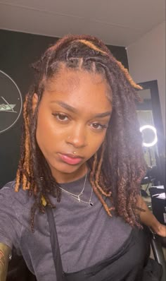 Highlights On Locs, Two Tone Locs, Loc Dye Ideas, Locs Colors, Dyed Locs, Dreadlocks Hair Care, Loc Maintenance, Loc Goddess, Twa Hairstyles