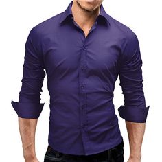 Men In Purple, Dress Shirt Fashion, Express Men, Heavy Jacket, Slim Fit Dress, Purple Shirt