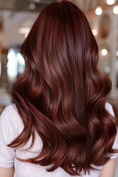 Deep Mahogany Hair Color, Auburn Hair Formula, Red Toned Brown Hair, Warm Red Brown Hair, Warm Tone Hair Color, Cherry Red Hair Color